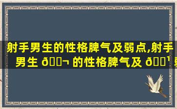 射手男生的性格脾气及弱点,射手男生 🐬 的性格脾气及 🌹 弱点有哪些